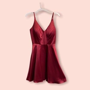 B.Smart red satin cocktail dress size 0